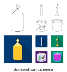 Isolated object of relaxation and flame logo. Collection of relaxation and wax stock symbol for web.