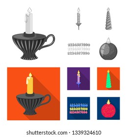 Isolated object of relaxation and flame logo. Set of relaxation and wax vector icon for stock.
