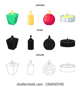 Isolated object of relaxation and flame logo. Set of relaxation and wax vector icon for stock.