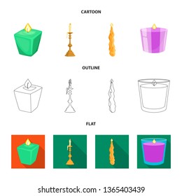 Isolated object of relaxation and flame logo. Collection of relaxation and wax stock vector illustration.