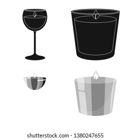 Isolated object of relaxation and flame logo. Set of relaxation and wax stock vector illustration.