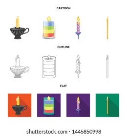 Isolated object of relaxation and flame logo. Collection of relaxation and wax vector icon for stock.