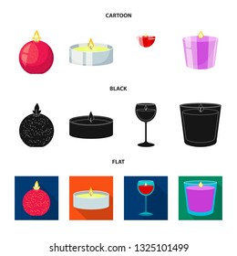 Isolated object of relaxation and flame sign. Set of relaxation and wax vector icon for stock.