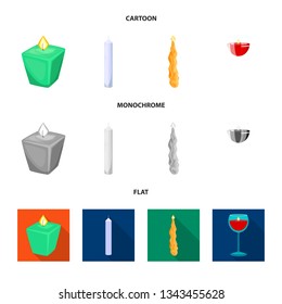 Isolated object of relaxation and flame sign. Collection of relaxation and wax vector icon for stock.