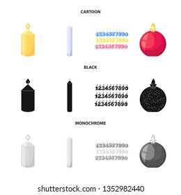 Isolated object of relaxation and flame sign. Set of relaxation and wax vector icon for stock.
