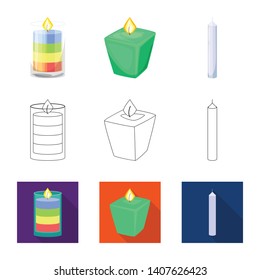 Isolated object of relaxation and flame sign. Set of relaxation and wax vector icon for stock.