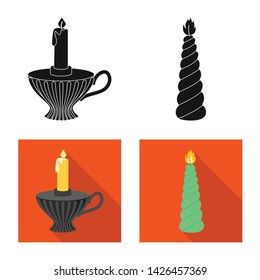 Isolated object of relaxation and flame sign. Set of relaxation and wax vector icon for stock.