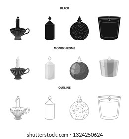 Isolated object of relaxation and flame symbol. Set of relaxation and wax vector icon for stock.