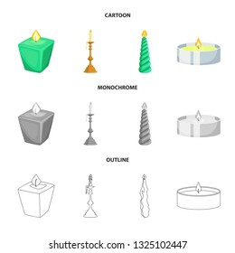 Isolated object of relaxation and flame symbol. Collection of relaxation and wax stock vector illustration.