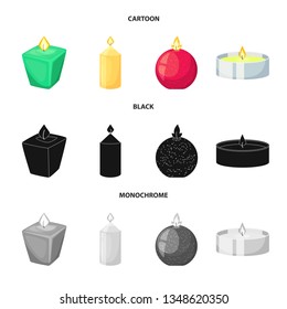 Isolated object of relaxation and flame symbol. Set of relaxation and wax stock vector illustration.