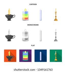 Isolated object of relaxation and flame symbol. Set of relaxation and wax vector icon for stock.