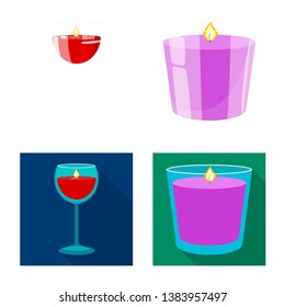 Isolated object of relaxation and flame symbol. Collection of relaxation and wax vector icon for stock.
