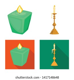 Isolated object of relaxation and flame symbol. Set of relaxation and wax vector icon for stock.