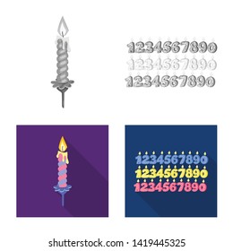 Isolated object of relaxation and flame symbol. Set of relaxation and wax vector icon for stock.