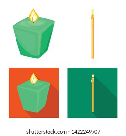 Isolated object of relaxation and flame symbol. Set of relaxation and wax stock vector illustration.
