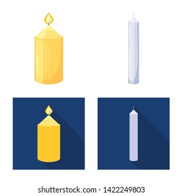 Isolated object of relaxation and flame symbol. Set of relaxation and wax stock vector illustration.
