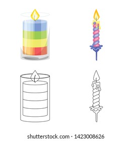 Isolated object of relaxation and flame symbol. Set of relaxation and wax vector icon for stock.