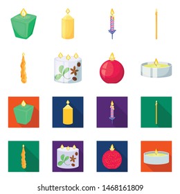 Isolated object of relaxation and flame symbol. Collection of relaxation and wax stock symbol for web.