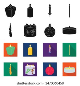 Isolated object of relaxation and flame symbol. Collection of relaxation and wax vector icon for stock.