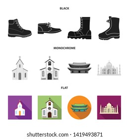 Isolated object of religion and wedding icon. Set of religion and house  stock symbol for web.