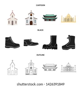 Isolated object of religion and wedding icon. Set of religion and house stock symbol for web.