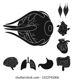 Isolated object of research and laboratory icon. Collection of research and organ stock symbol for web.