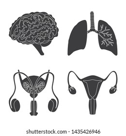 Isolated object of research and laboratory symbol. Collection of research and organ vector icon for stock.