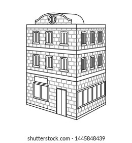 Isolated object of restaurant and courthouse icon. Set of restaurant and school stock symbol for web.