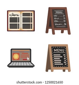 Isolated object of restaurant and dinner logo. Collection of restaurant and breakfast vector icon for stock.