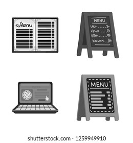 Isolated object of restaurant and dinner sign. Set of restaurant and breakfast stock symbol for web.