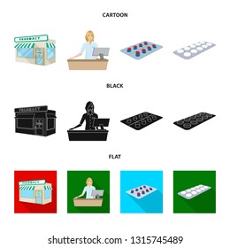 Isolated object of retail and healthcare icon. Set of retail and wellness vector icon for stock.