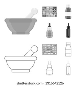 Isolated object of retail and healthcare icon. Set of retail and wellness stock symbol for web.