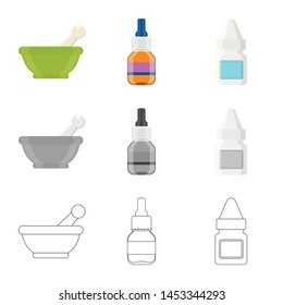 Isolated object of retail and healthcare icon. Collection of retail and wellness stock symbol for web.