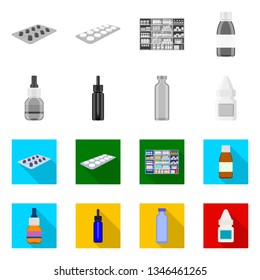 Isolated object of retail and healthcare logo. Set of retail and wellness stock symbol for web.