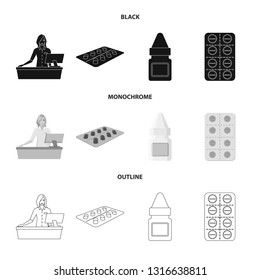 Isolated object of retail and healthcare sign. Collection of retail and wellness vector icon for stock.
