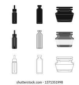 Isolated object of retail and healthcare sign. Set of retail and wellness stock vector illustration.