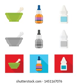 Isolated object of retail and healthcare sign. Set of retail and wellness vector icon for stock.