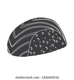 Isolated object of rice and boiled icon. Collection of rice and fish stock vector illustration.