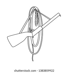 Isolated object of rifle and whip sign. Set of rifle and weapon stock symbol for web.