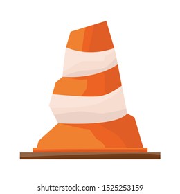 Isolated object of road and cone symbol. Web element of road and rumpled vector icon for Stock.
