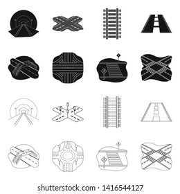 Isolated object of road and street icon. Set of road and highway vector icon for stock.