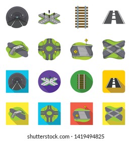 Isolated object of road and street icon. Set of road and highway stock vector illustration.