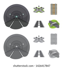 Isolated object of road and street icon. Set of road and highway stock vector illustration.