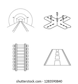 Isolated object of road and street symbol. Collection of road and highway vector icon for stock.