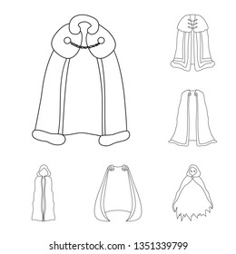 Isolated object of robe and garment icon. Collection of robe and cloth stock vector illustration.