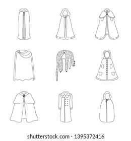 Isolated object of robe and garment icon. Set of robe and cloth vector icon for stock.