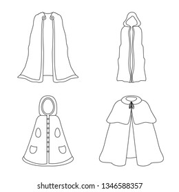 Isolated object of robe and garment logo. Set of robe and cloth stock symbol for web.