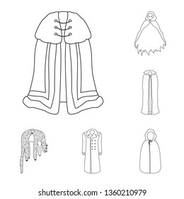 Isolated object of robe and garment logo. Collection of robe and cloth vector icon for stock.