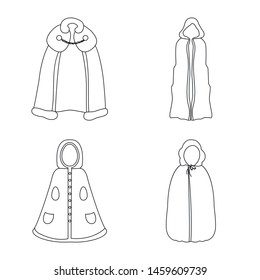 Isolated object of robe and garment logo. Collection of robe and cloth vector icon for stock.