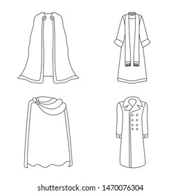 Isolated object of robe and garment logo. Collection of robe and cloth stock symbol for web.